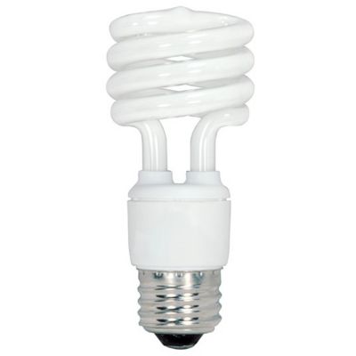 13W 120V T2 E26 Mini Spiral CFL Bulb by SATCO Lighting - Starlight Lighting USA and Canada